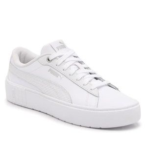 Puma Smash V2 Platform Sneaker, 7.5, White Snake Print